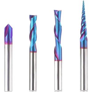 HQMaster 4-Piece CNC Router Bit Set 1/4 Inch