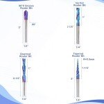 HQMaster 4-Piece CNC Router Bit Set 1/4 Inch