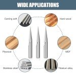 HUHAO 3PCS 6mm Shank CNC V Groove Bits