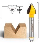 YONICO 60° V Groove Router Bit, 1/2" Diameter