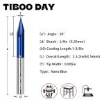 30 Degree V Groove Router Bit with 1/4" Shank