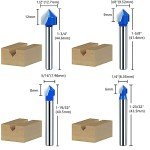 90 Degree V Groove Router Bit Set, 1/4" Shank