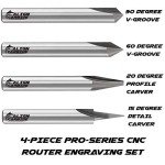 4-Piece CNC Wood Engraving Router Bit Set
