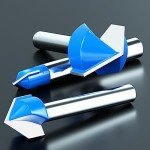 90 Degree V Groove Router Bit Set, 1/4" Shank