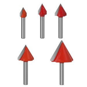 5-Piece 60° V Grooving Router Bit Set