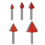 5-Piece 60° V Grooving Router Bit Set
