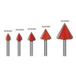 5-Piece 60° V Grooving Router Bit Set