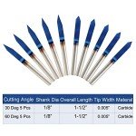 10pcs V Groove Router Bits for Wood Carving