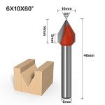 5-Piece 60° V Grooving Router Bit Set