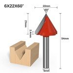 5-Piece 60° V Grooving Router Bit Set