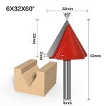 5-Piece 60° V Grooving Router Bit Set