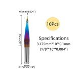 Lancoon 10Pcs Nano Coated CNC Engraving Bits