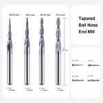 SpeTool 4-Piece Tapered Carbide End Mill Set
