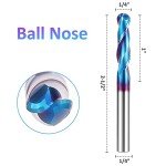 HQMaster 1/4" Ball Nose CNC Router Bits