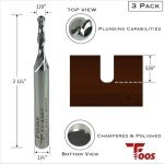 Ball Nose Spiral Router Bit Set - 3 Pieces