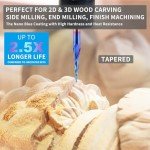 5-Piece Tapered Ball Nose Router Bit Set