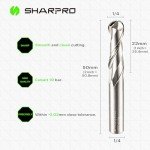 SHARPRO Carbide Ball Nose CNC Router Bits 1/4