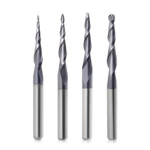 Tapered Ball Nose CNC Cutter Bit Set - 4 Pcs