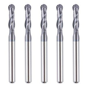 5Pcs Ball Nose Router Bits - 1/8" Diameter