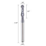 5Pcs Ball Nose Router Bits - 1/8" Diameter
