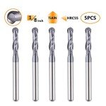 5Pcs Ball Nose Router Bits - 1/8" Diameter