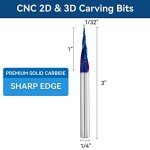 1/4" Spiral Tapered Ball Nose CNC Router Bits