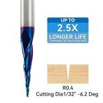 1/4" Spiral Tapered Ball Nose CNC Router Bits