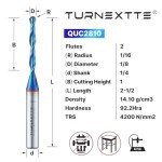 Up Cut Ball Nose Router Bit for CNC 1/8