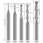 HOZLY Woodworking Carbide Ball Nose End Mill Set