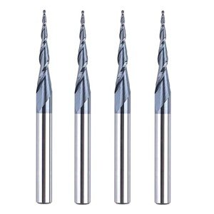 4 Pcs Tapered Ball Nose Router Bit Set
