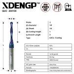XDENGP 1/8" Up Cut Ball Nose Router Bit