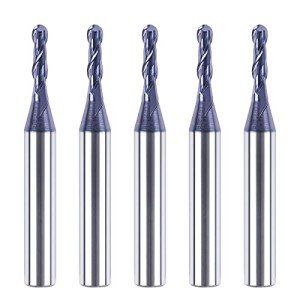 SpeTool 5PCS 1/8" Ball Nose End Mill Set