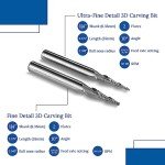 3D Carving Taper Ball Nose End Mill Bit Set