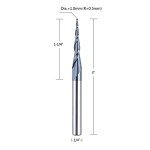 Tapered Ball Nose Spiral Router Bit, 1.0mm Tip