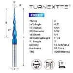 Spiral Tapered Ball Nose Router Bit for CNC