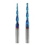Jiiolioa 2PCS 1/4" Spiral CNC Router Bits