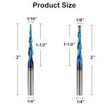Jiiolioa 2PCS 1/4" Spiral CNC Router Bits