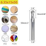 1/4" Ball Nose CNC Router Bits - 2 Flute