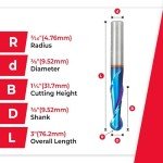 Amana Tool Solid Carbide Up-Cut Spiral Router Bit