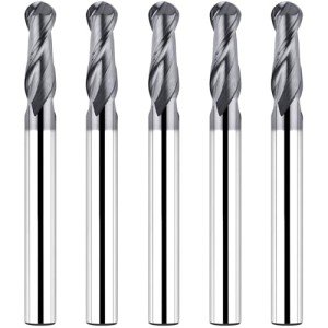 5PCS Carbide Ball Nose End Mill Cutter Set