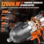 High Torque Cordless Impact Wrench with Batteries
