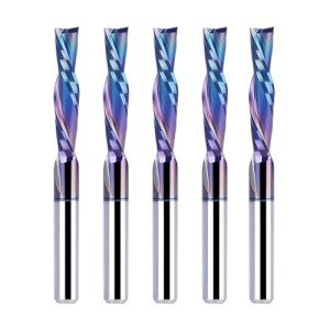 5-Piece Carbide Spiral Downcut Router Bit Set