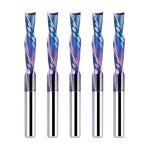 5-Piece Carbide Spiral Downcut Router Bit Set