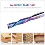 5-Piece Carbide Spiral Downcut Router Bit Set