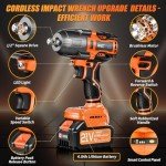 High Torque Cordless Impact Wrench with Batteries