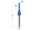 2-Flute Ball Nose CNC Router Bit, Solid Carbide
