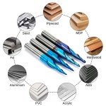 4pcs Tapered Ball Nose 2-Flute CNC Router Bits