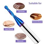 2-Flute Ball Nose CNC Router Bit, Solid Carbide