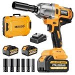 Takuoo 1/2" Cordless Brushless Impact Wrench Kit