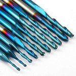 10-Piece Ball Nose Spiral End Mill Set